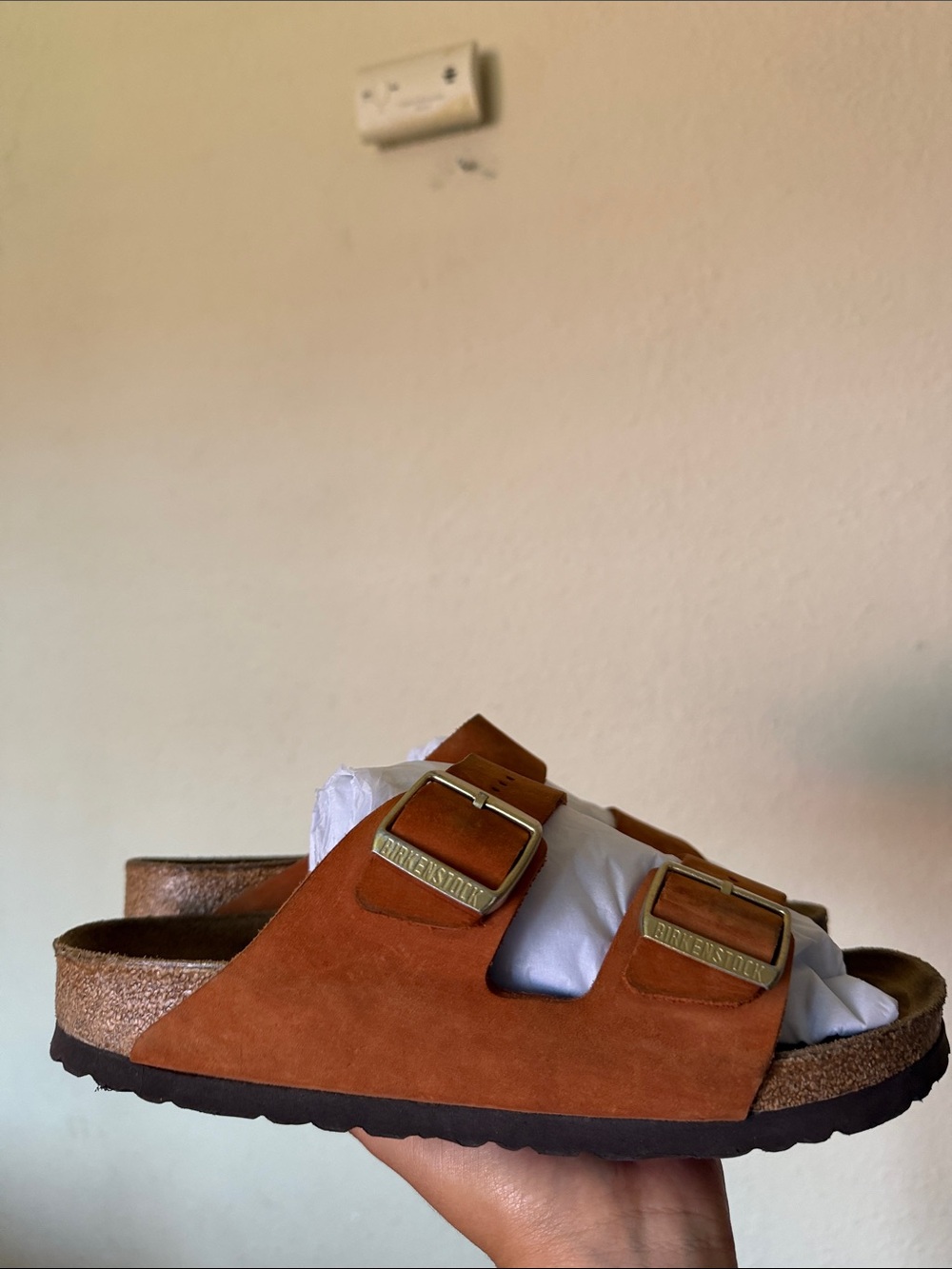 Birkenstock Arizona Soft Footbed Suede Leather Mink ? Size 8 burnt orange - Picture 3 of 14